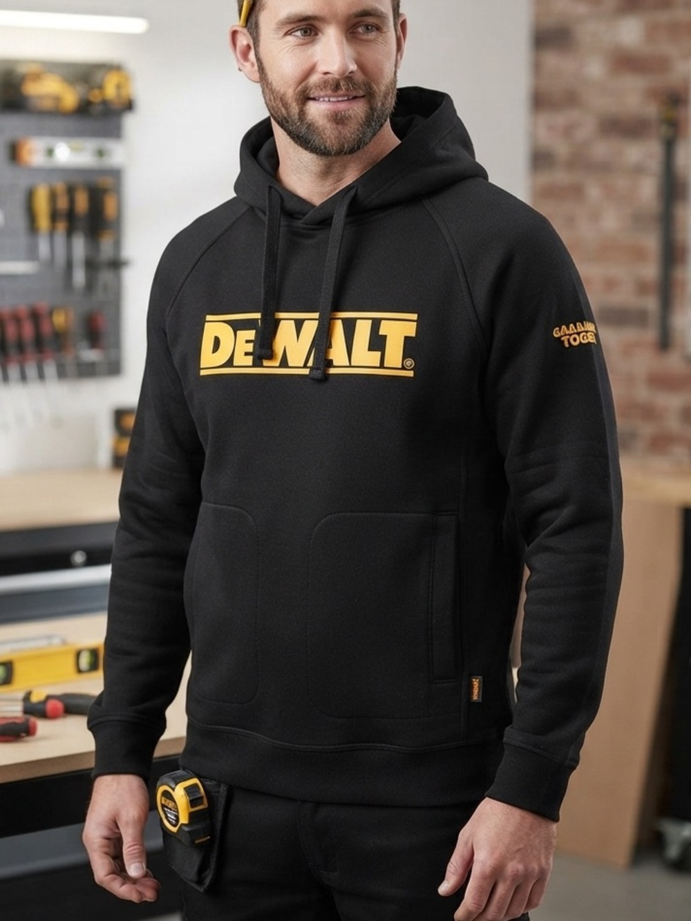 NWT  Heavy Duty DeWalt Logan
Black Pullover Hoodie
- Size Medium